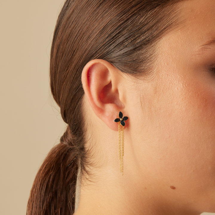 PENDIENTES ASIMÉTRICOS BLACK LOTUS