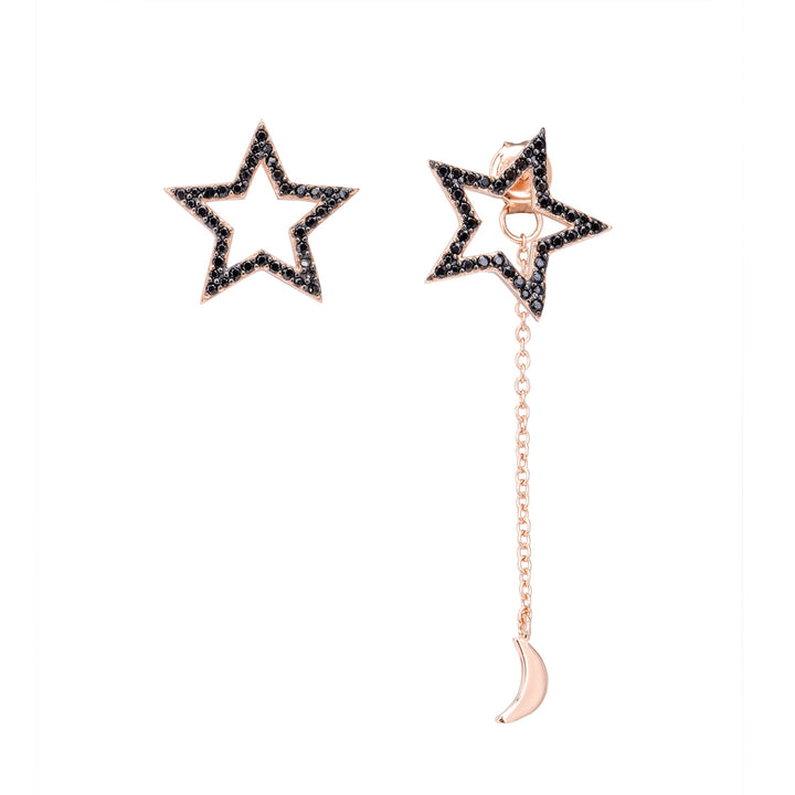 PENDIENTES ASIMÉTRICOS ORO ROSA DAZZLING-STARS