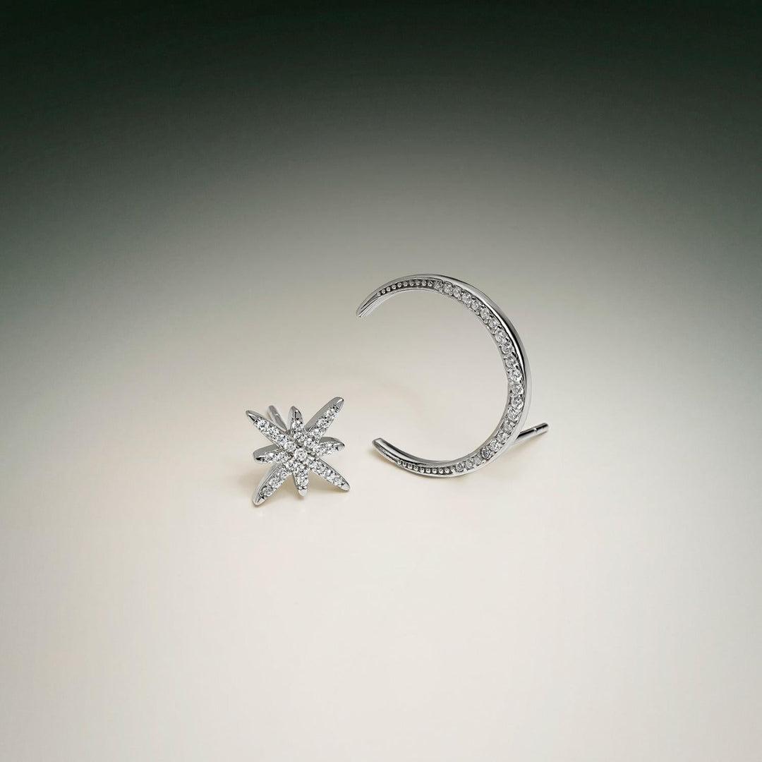 PENDIENTES ASIMÉTRICOS EN PLATA TO THE MOON &amp; BACK