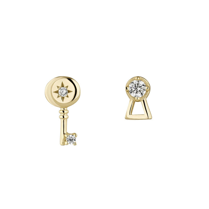 PENDIENTES ASIMÉTRICOS LOCK AND KEY AMULET