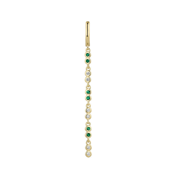 PENDIENTE PIERCING ARO ORO AMARILLO VERDE SEÑORITA