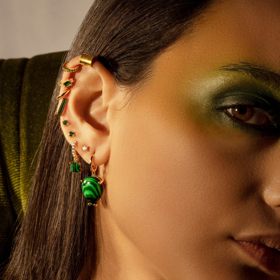 PENDIENTE PIERCING VERDE ESMERALDA LUZ