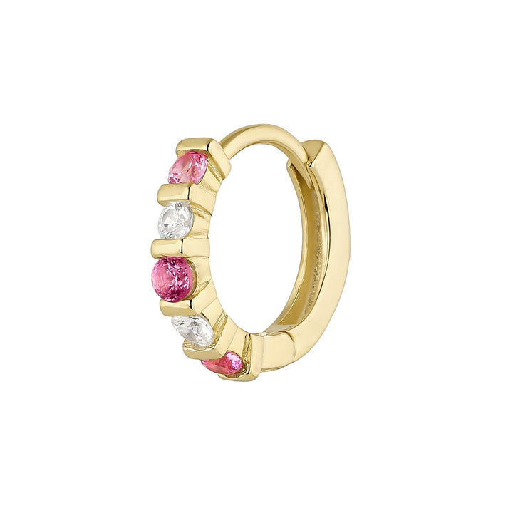 PENDIENTE PIERCING ARO ORO AMARILLO CORUNDUM SONIA