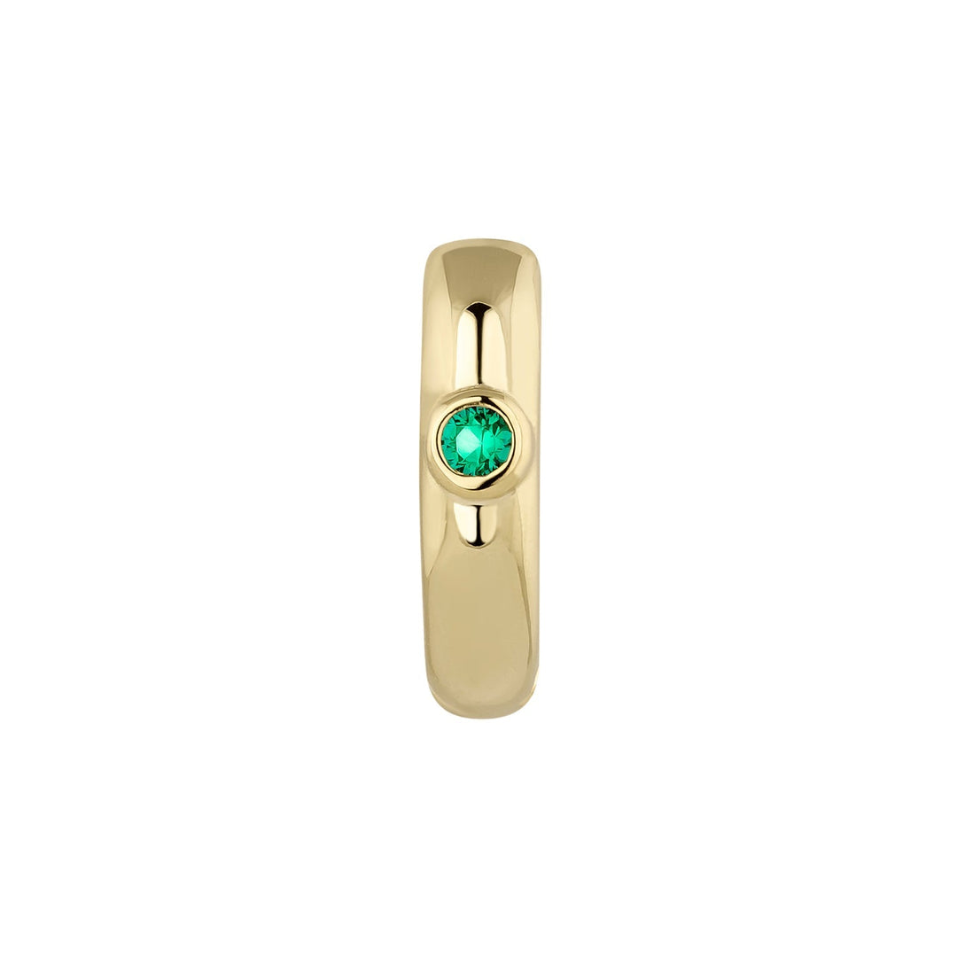 PENDIENTE PIERCING ARO ORO AMARILLO VERDE SERENA