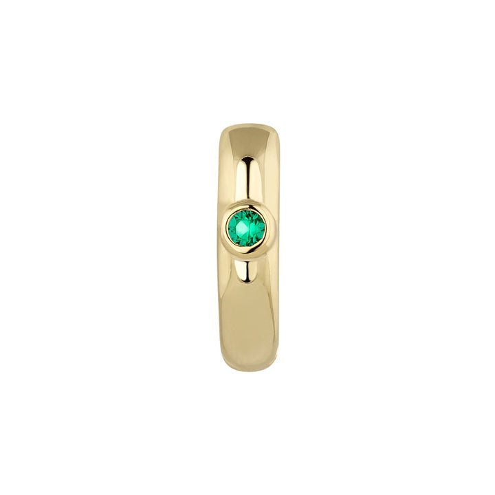 PENDIENTE PIERCING ARO ORO AMARILLO VERDE SERENA