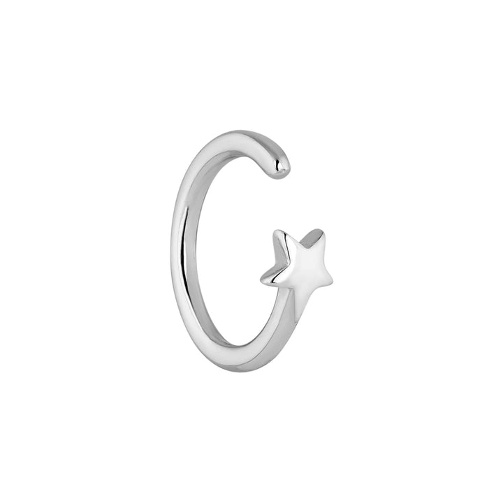 PENDIENTE PIERCING ARO DE PLATA STAR-MINIMALIST