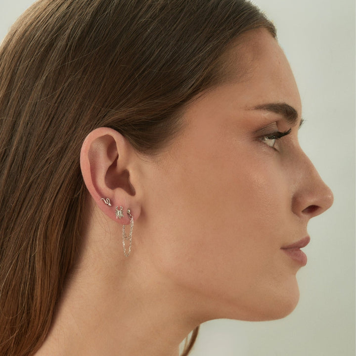 PENDIENTE PIERCING DE PLATA ESCORPION