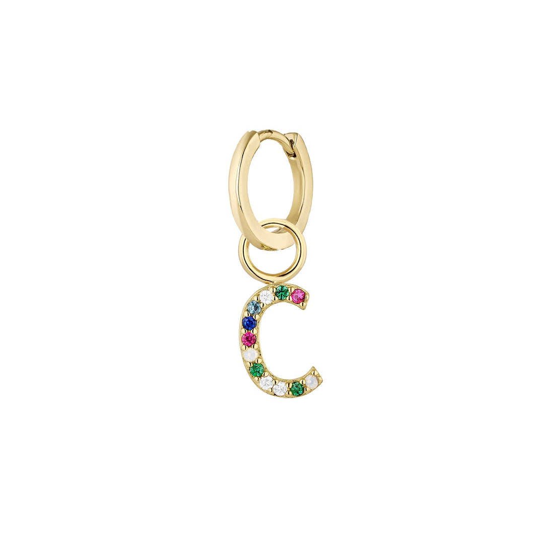 PENDIENTE PIERCING ARO GOLD ALPHABET C