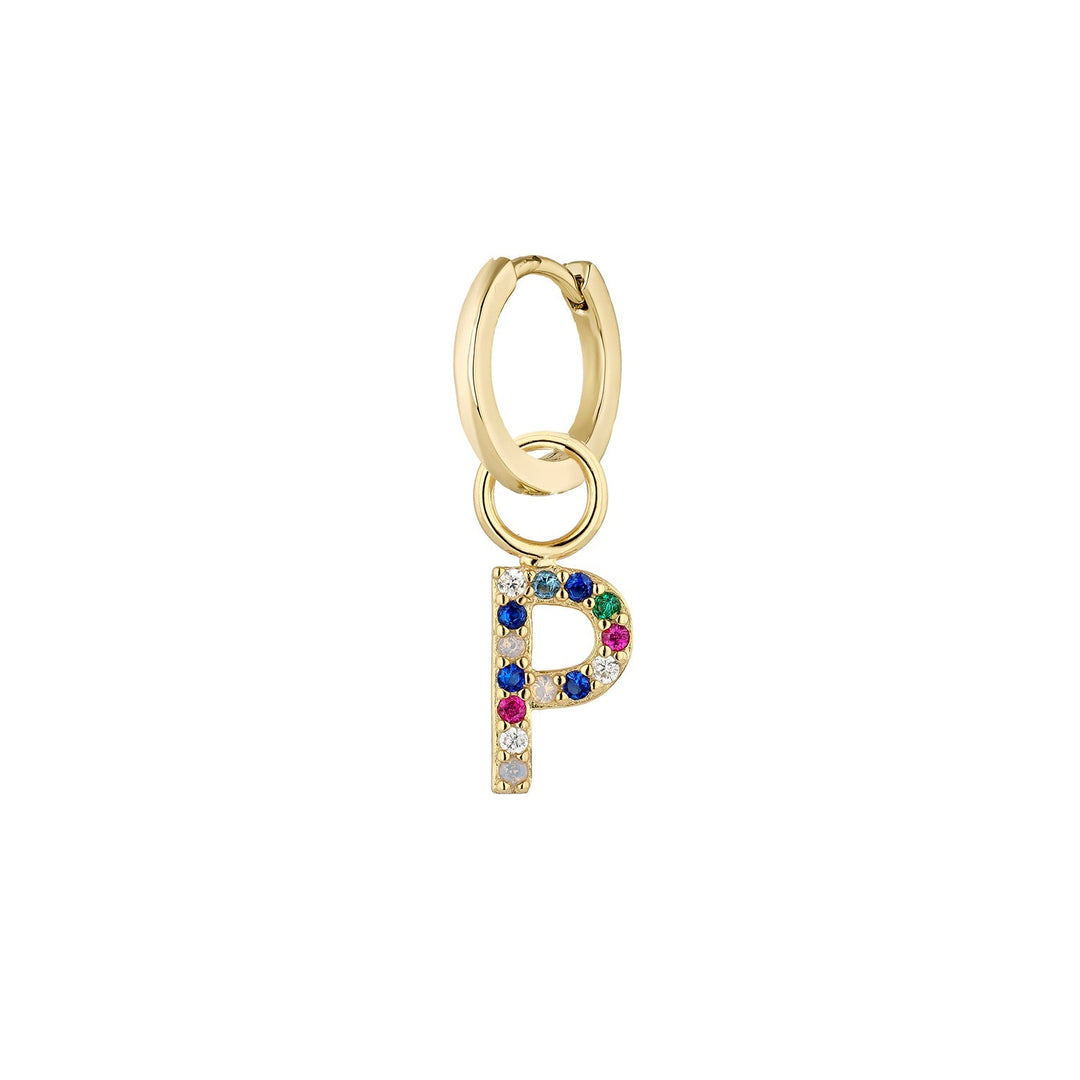 PENDIENTE PIERCING ARO GOLD ALPHABET P