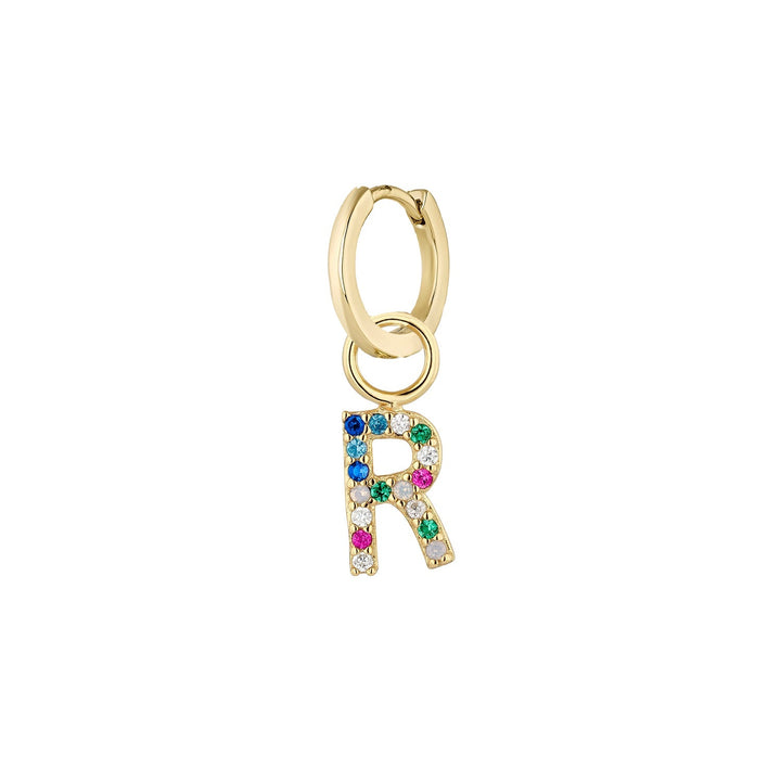 PENDIENTE PIERCING ARO GOLD ALPHABET R