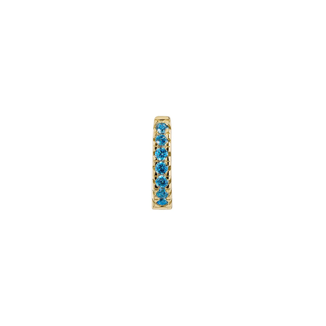 PENDIENTE PIERCING ARO ORO AMARILLO AGUAMARINA SOPHIE