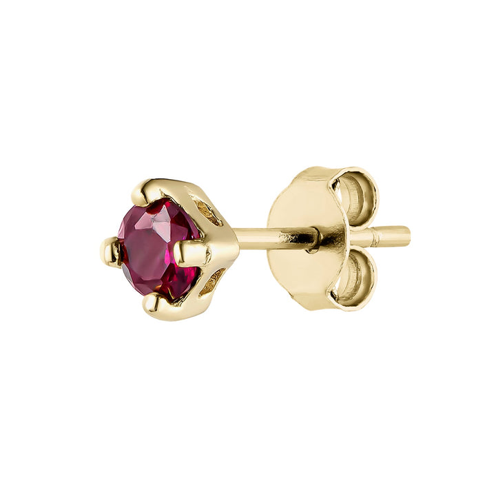 PENDIENTE PIERCING ORO AMARILLO GRANATE LUZ