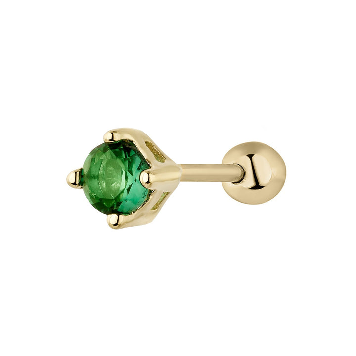 PENDIENTE PIERCING ORO AMARILLO VERDE LUZ-TRAGUS
