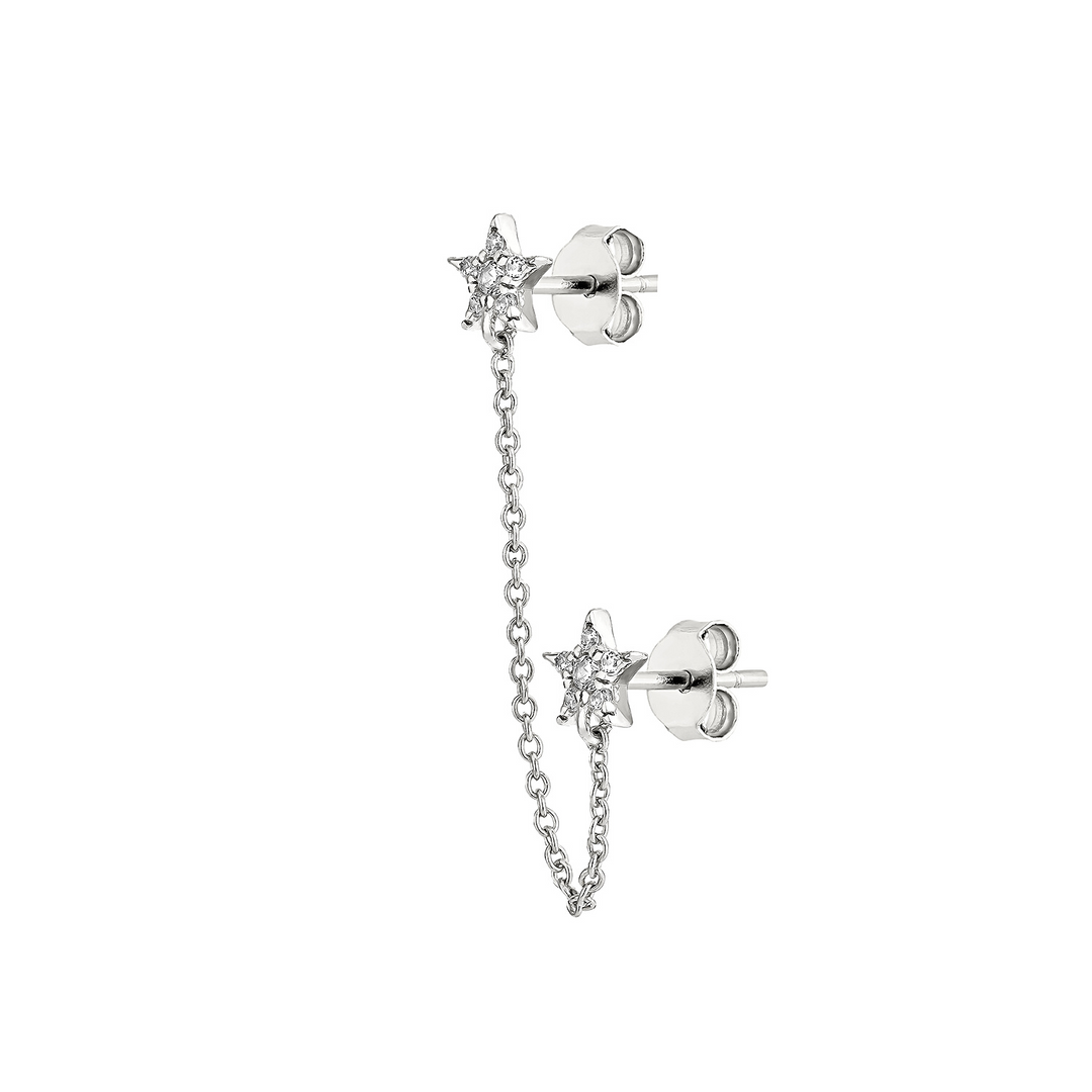 PENDIENTE PIERCING MÚLTIPLE DE PLATA STELLAR COUPLE
