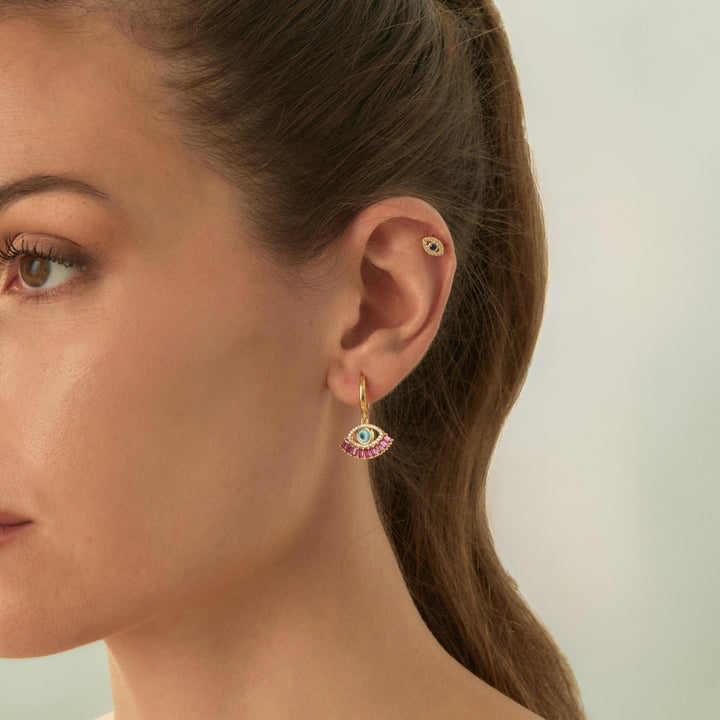 PENDIENTE PIERCING ARO GREEK EVILEYE