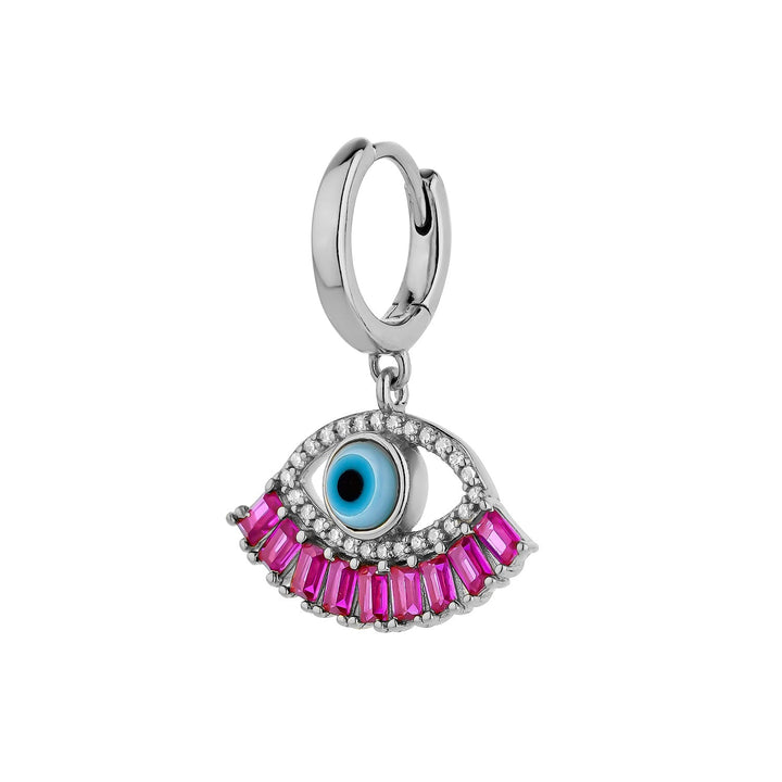 PENDIENTE PIERCING ARO DE PLATA GREEK EVILEYE
