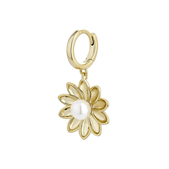 PENDIENTE PIERCING ARO FLOWER PEARL