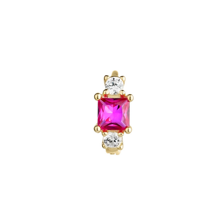PENDIENTE PIERCING ARO ORO AMARILLO ROSA SCARLETT