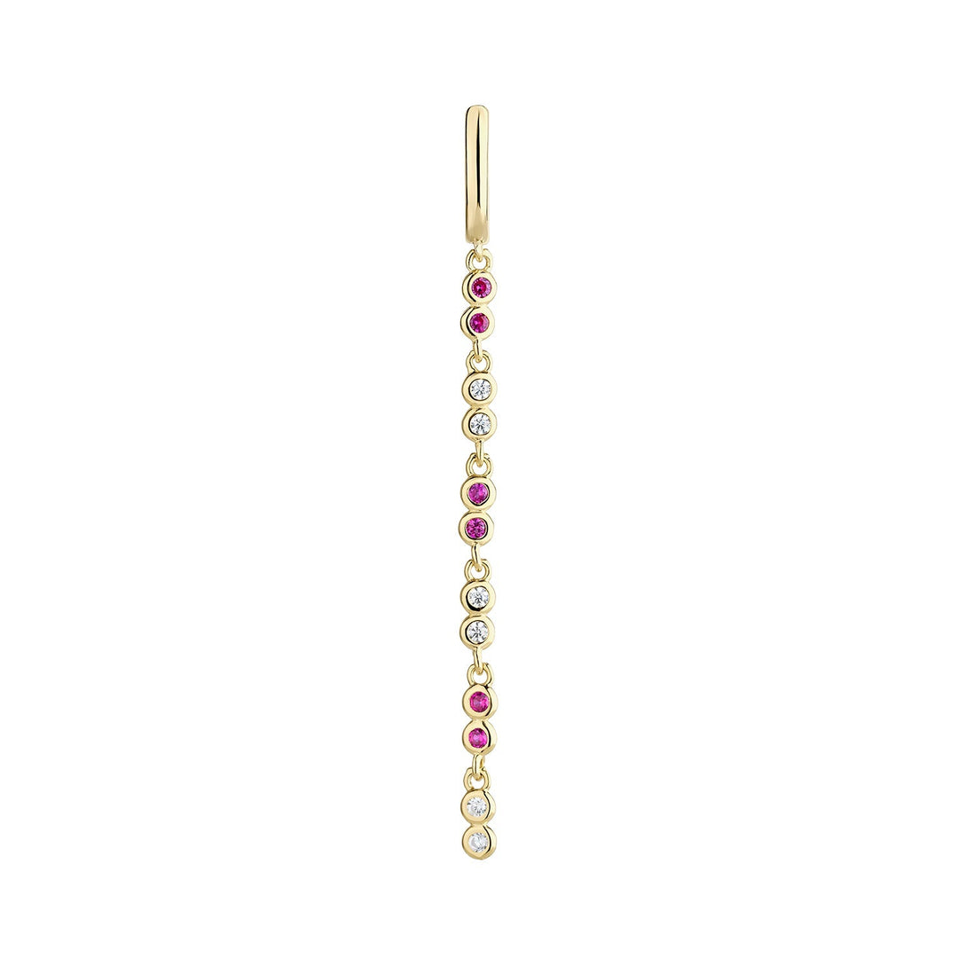 PENDIENTE PIERCING ARO ORO AMARILLO ROSA SEÑORITA