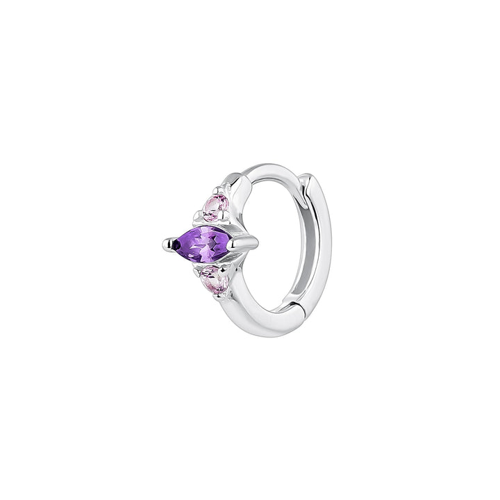 PENDIENTE PIERCING ARO DE PLATA LILA LEENA