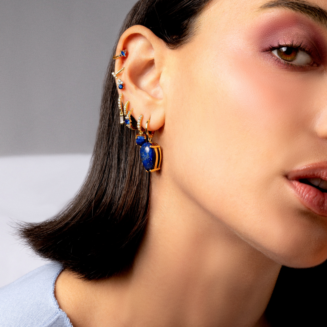 PENDIENTE PIERCING ARO AZUL KEILA