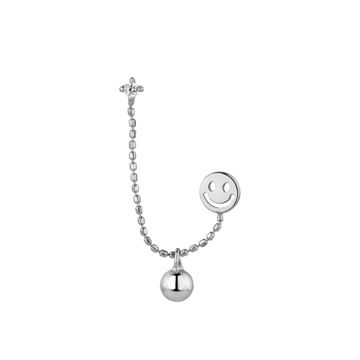 PENDIENTE PIERCING MÚLTIPLE DE PLATA SWEET SMILEY