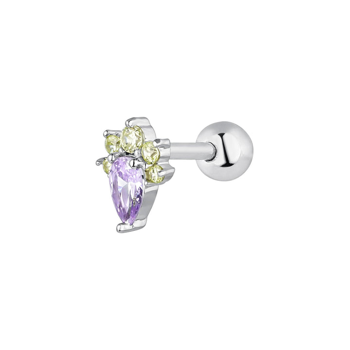 PENDIENTE PIERCING DE PLATA LILA LOIDA