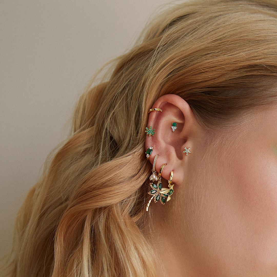 PENDIENTE PIERCING VERDE ZAIR