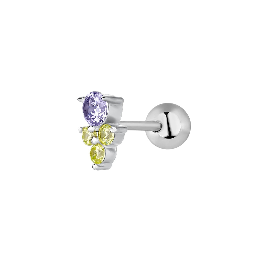 PENDIENTE PIERCING DE PLATA LILA ZAIR