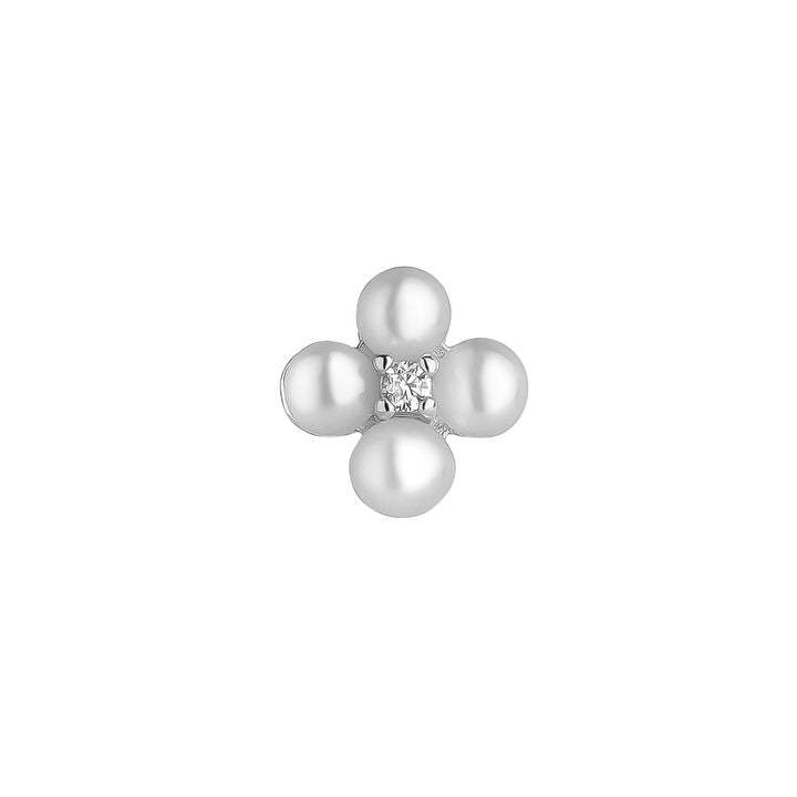 PENDIENTE PIERCING DE PLATA FLEUR-PERLE