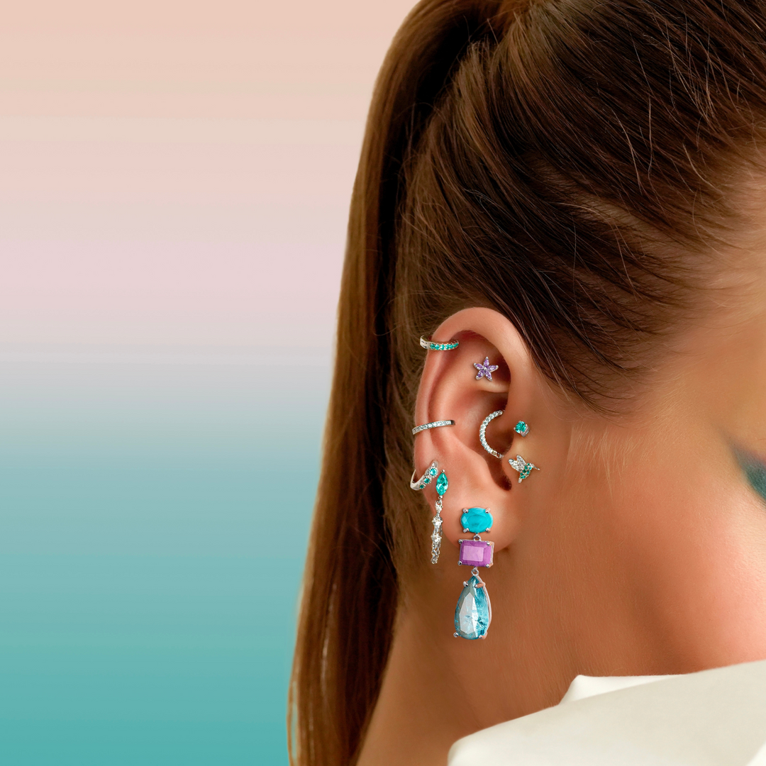 CALENDULA STERLING SILVER PIERCING EARRING