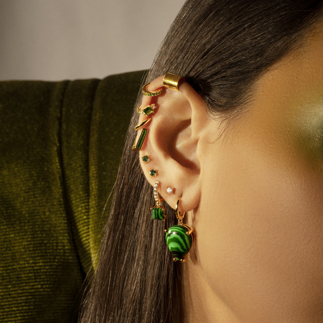 ORECCHINO PIERCING CERCHIO VERDE LAVANYA