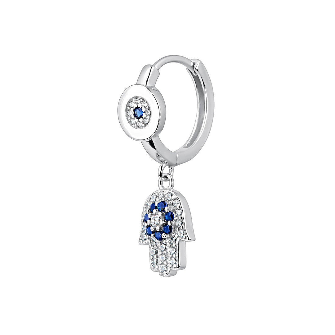 PENDIENTE PIERCING ARO DE PLATA HAMSA