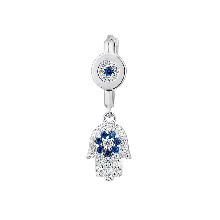 PENDIENTE PIERCING ARO DE PLATA HAMSA