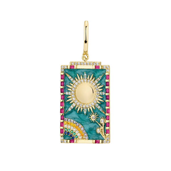 PENDIENTE PIERCING ARO CARTAS TAROT EL-SOL