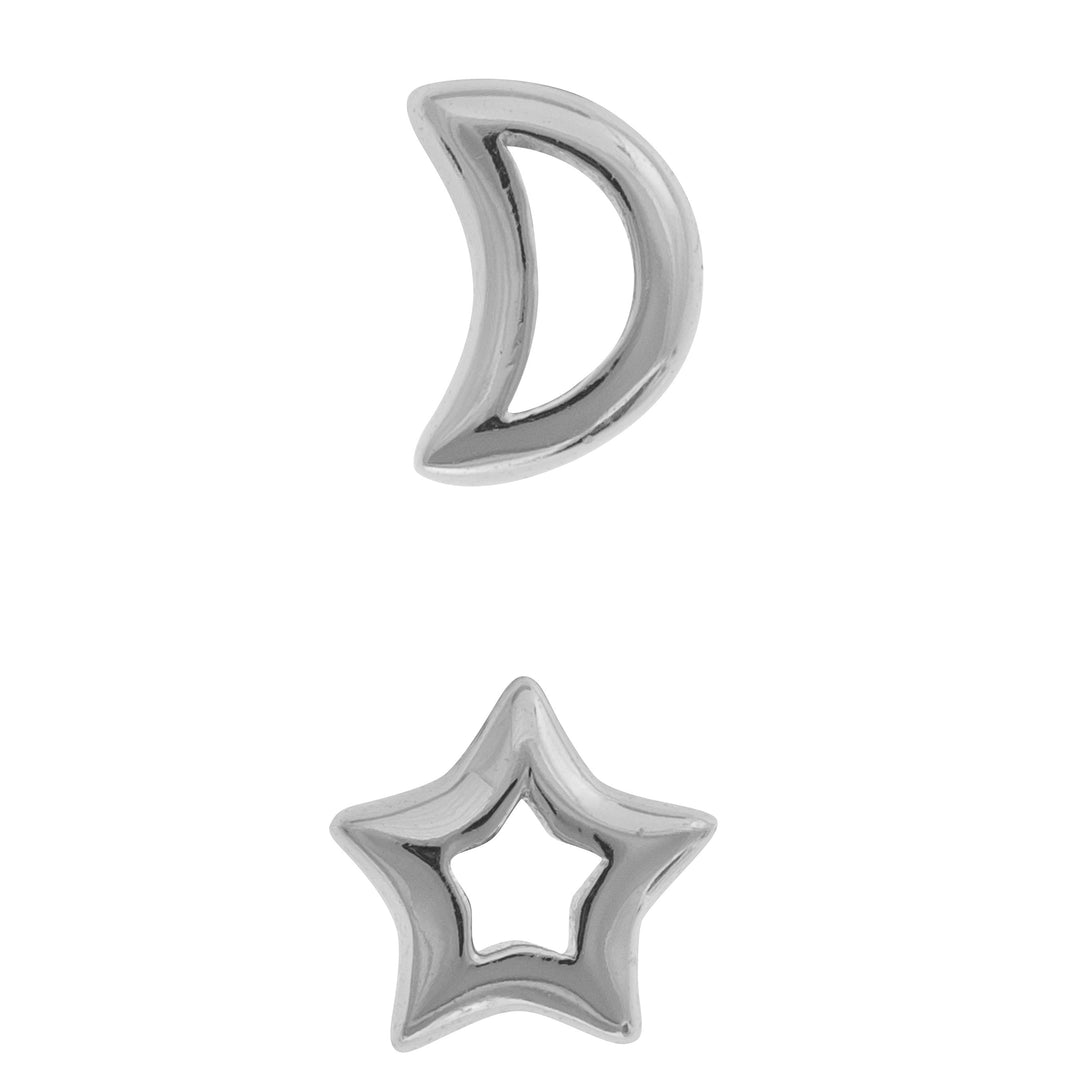 PENDIENTES ASIMÉTRICOS DE PLATA LUNE ET ÉTOILE