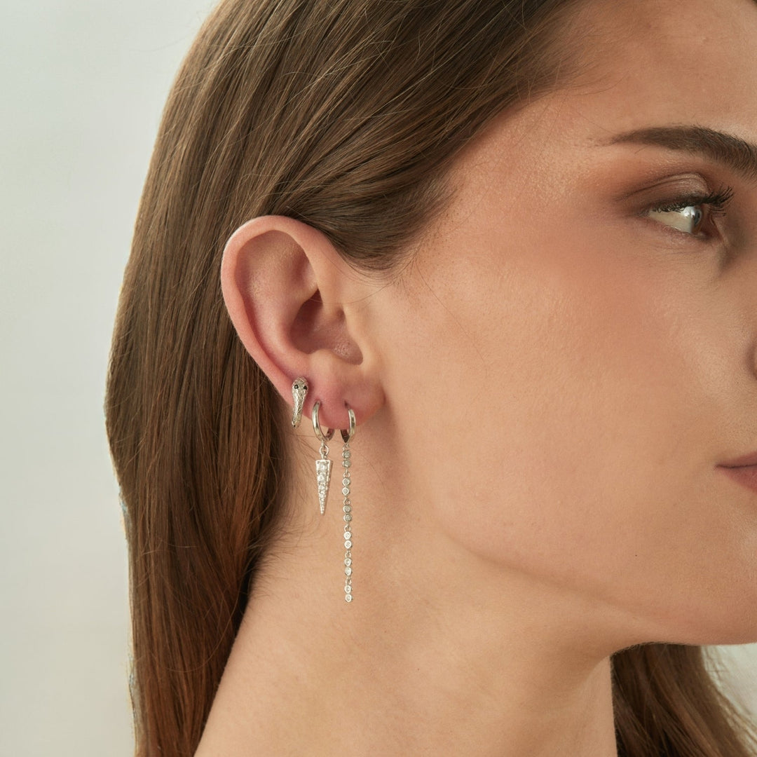 PENDIENTE PIERCING ARO DE PLATA SERPIENTE