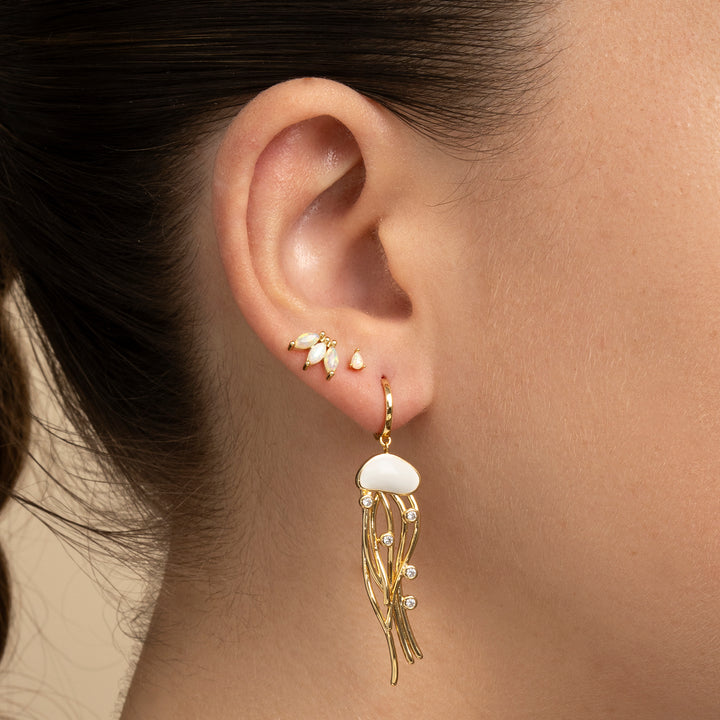 PENDIENTE PIERCING ARO GOCCIA DI MEDUSA WHITE