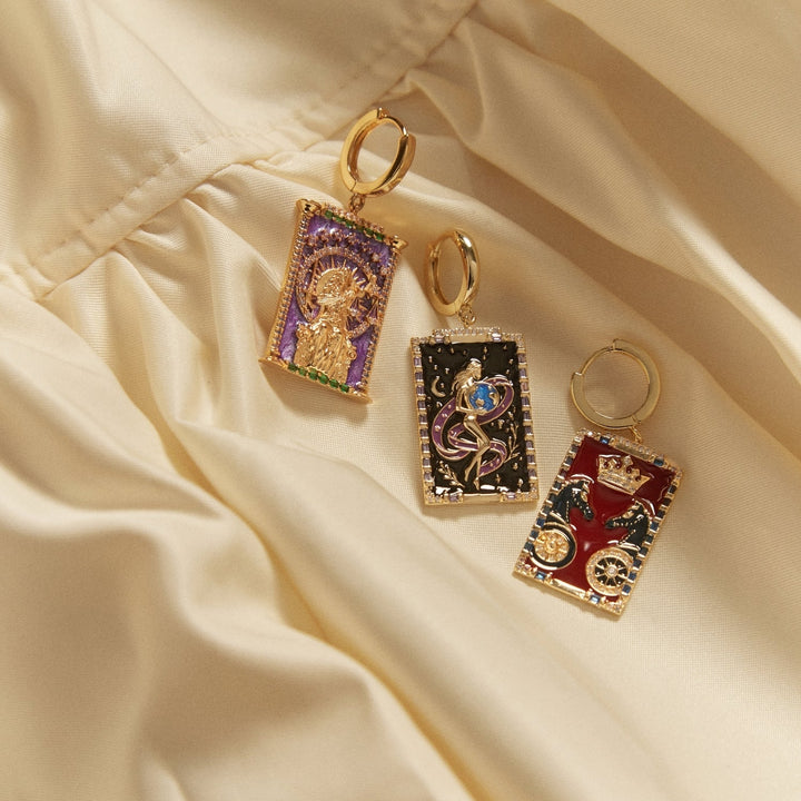 PENDIENTE PIERCING ARO CARTAS TAROT EL CARRO