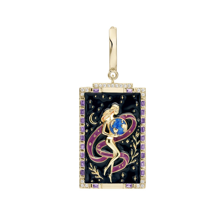 PENDIENTE PIERCING ARO TAROT EL MUNDO