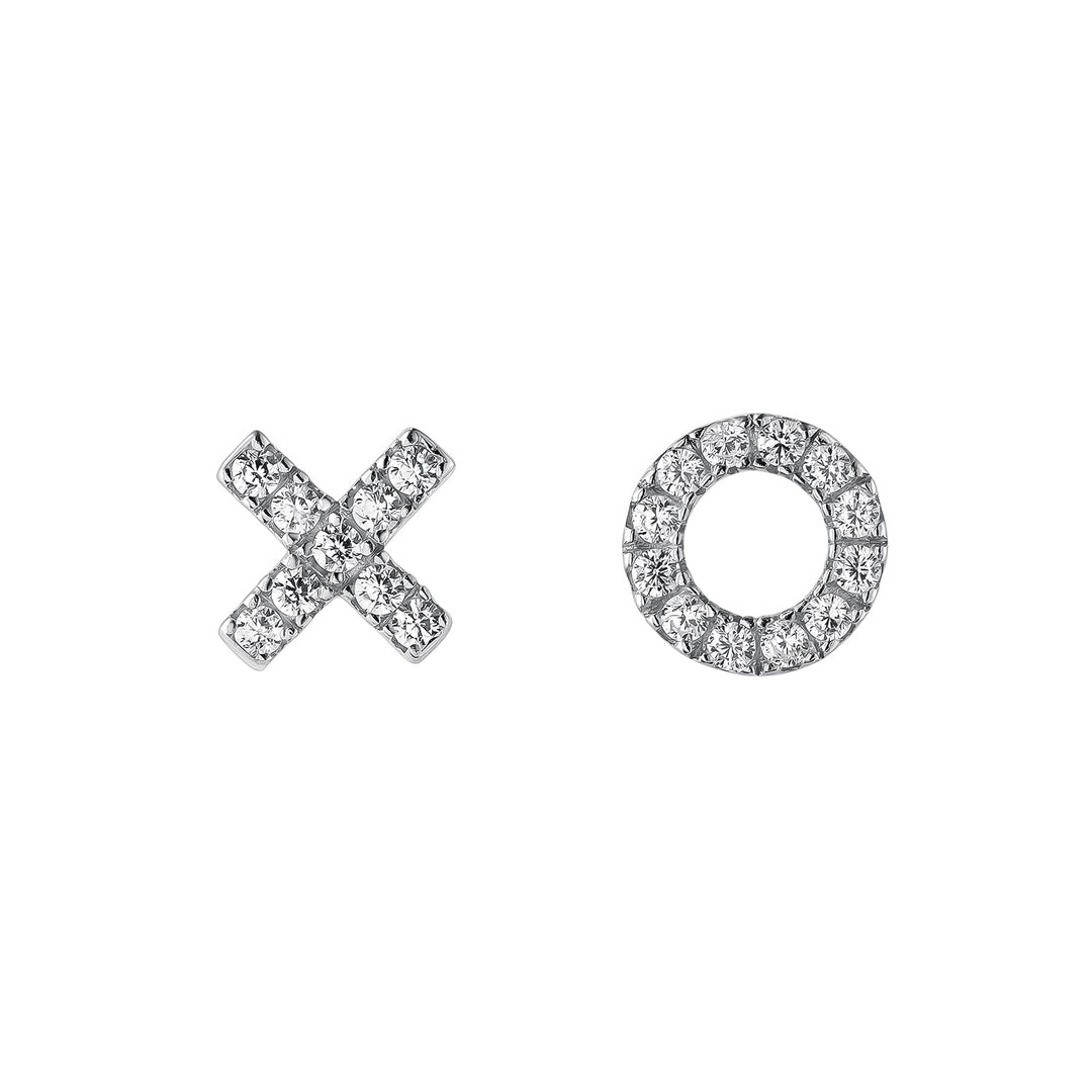 PENDIENTES ASIMÉTRICOS PLATA XOXO