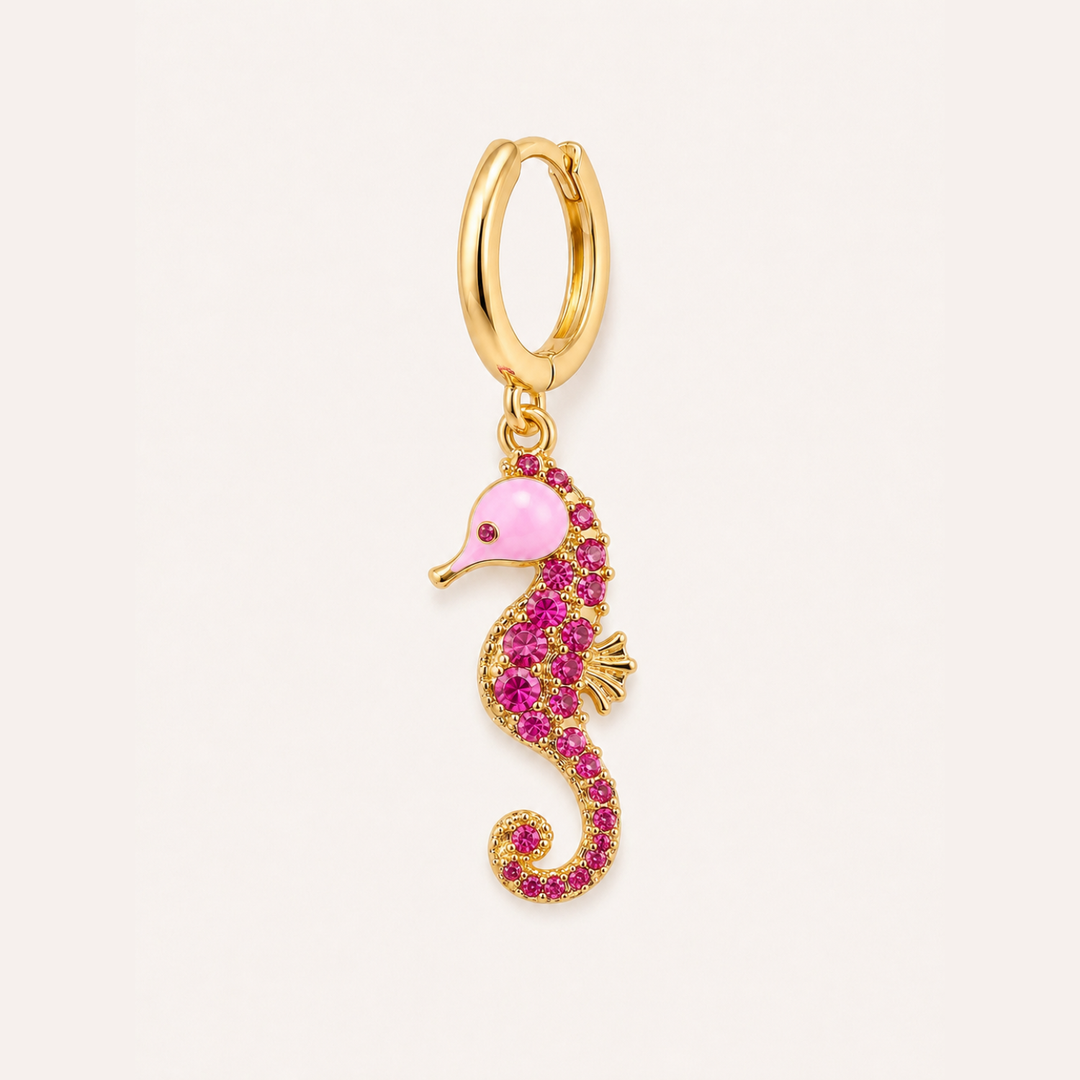 PENDIENTE PIERCING ARO MOSAÏQUE PINK SEAHORSE