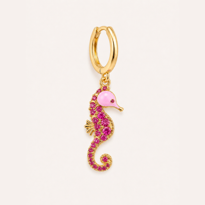 PENDIENTE PIERCING ARO MOSAÏQUE PINK SEAHORSE