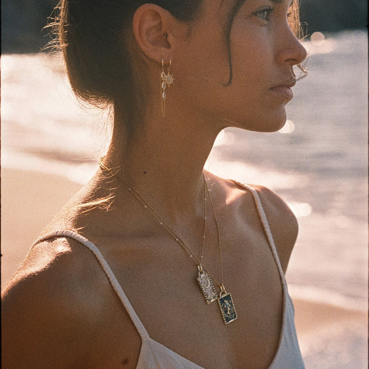 WHITE SUN SOCIETY RIVIERA HOOP PIERCING EARRING