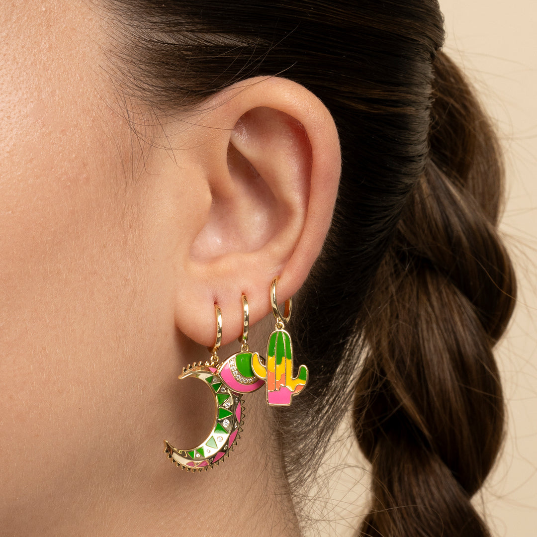 PENDIENTE PIERCING ARO MOSAÏQUE PINK EVIL EYE