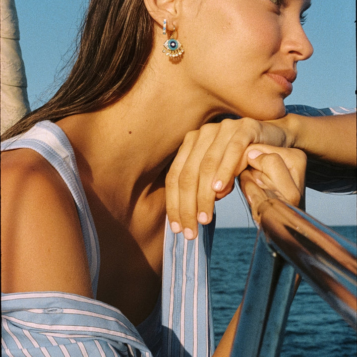 OORBELLEN PIERCING RING MOSAÏEK AQUA POWER BOZE OOG