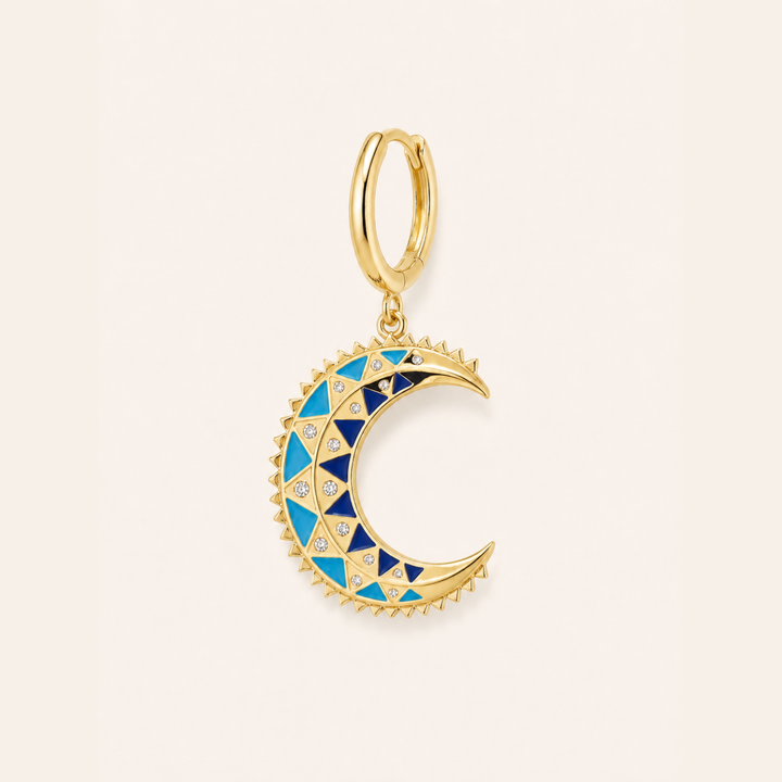 PENDIENTE PIERCING ARO AQUA MOSAÏQUE MOON