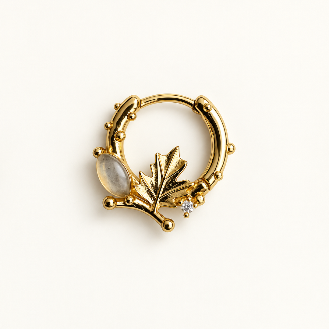 PENDIENTE PIERCING DAITH GREY MOONSTONE JARDIN D’OR
