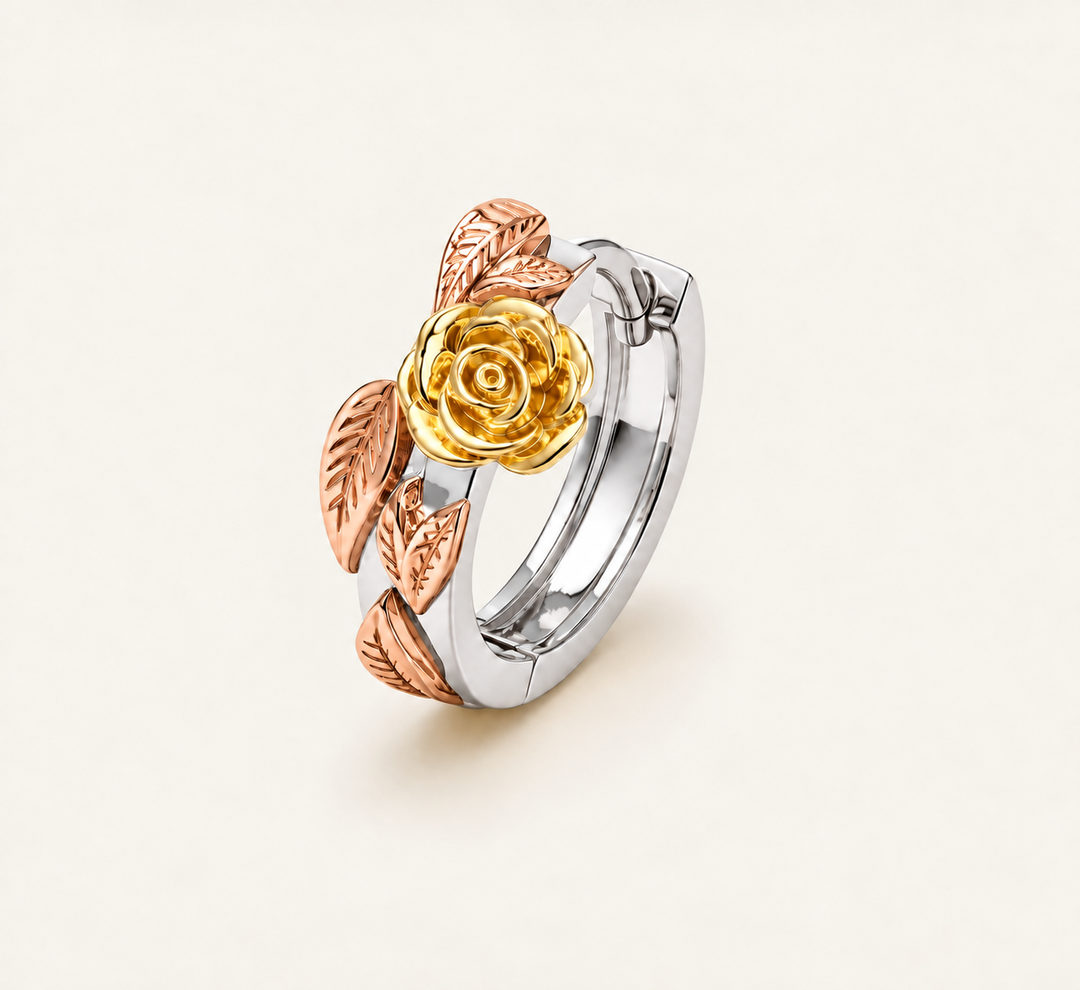 PENDIENTE PIERCING ARO GOLDEN ROSE TRIO