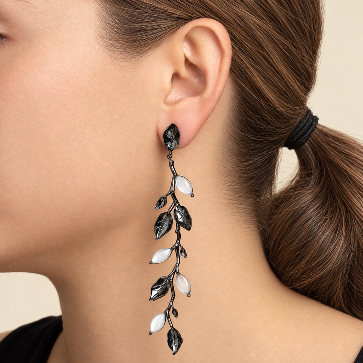 PENDIENTE PIERCING BLACK MOONSTONE AUTUMN MIST